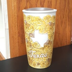 Starbucks 2016 Yellow Rose of Texas Coffee/Tea Ceramic Tumbler